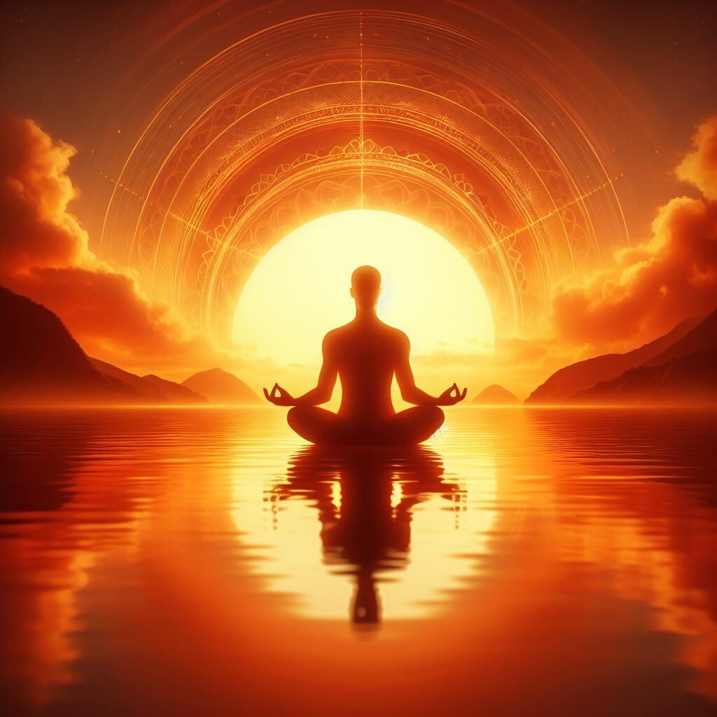 Meditating light image